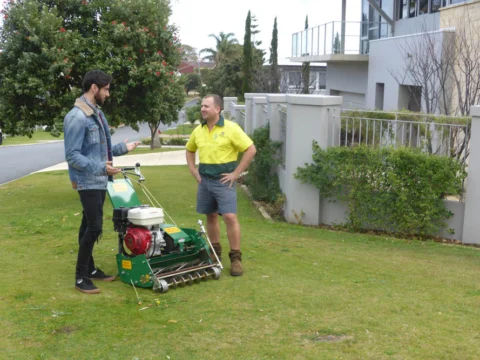 Archival image from Jim’s Mowing – Managing Weeds