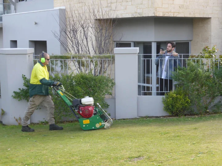 Archival image from Jim’s Mowing – Managing Weeds