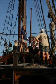 CREWING Archival image from Duyfken Replica commences Twilight Sailing on the Swan River
