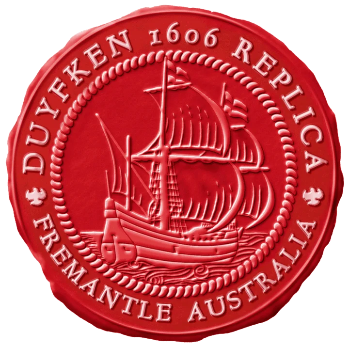 Duyfken-seal Archival image from Duyfken Replica commences Twilight Sailing on the Swan River