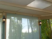 Aussie Outdoor Alfresco Cafe Blinds 'New - FR-50 Decorative Patio Insulation & Aussie Patio Doors' - archival photograph