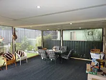 Aussie Outdoor Alfresco Cafe Blinds 'New - FR-50 Decorative Patio Insulation' - archival photograph