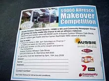 Aussie Outdoor '$9000 Alfresco Makeover Competition' - archival photograph