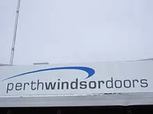 Perth Windsor Doors 'Made using BlueScope Steel' - archival photograph