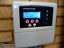 Pool Controls 'Manufacturers of Chemigem and Saltigem' - archival photograph