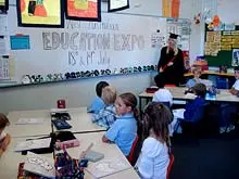 West Australian Education Expo "Attention all teachers/educators" - archival photograph