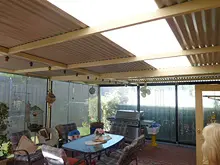 Aussie Outdoor Alfresco Cafe Blinds 'New - FR-50 Decorative Patio Insulation' - archival photograph