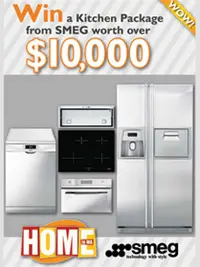 Smeg - Win a Kitchen Competition 'To win log onto www.winakitchenpackage.com and follow the prompts' - archival photograph