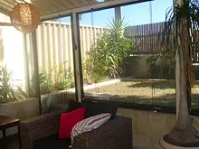 Aussie Outdoor Alfresco Cafe Blinds 'New - FR-50 Decorative Patio Insulation & Aussie Patio Doors' - archival photograph